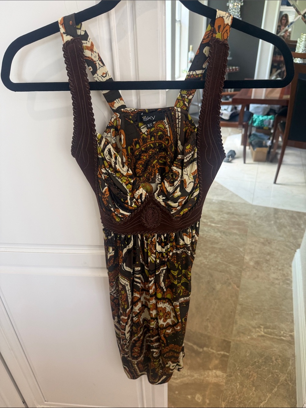 Sky Brand Brown Paisley Print Sleeveless Sundress